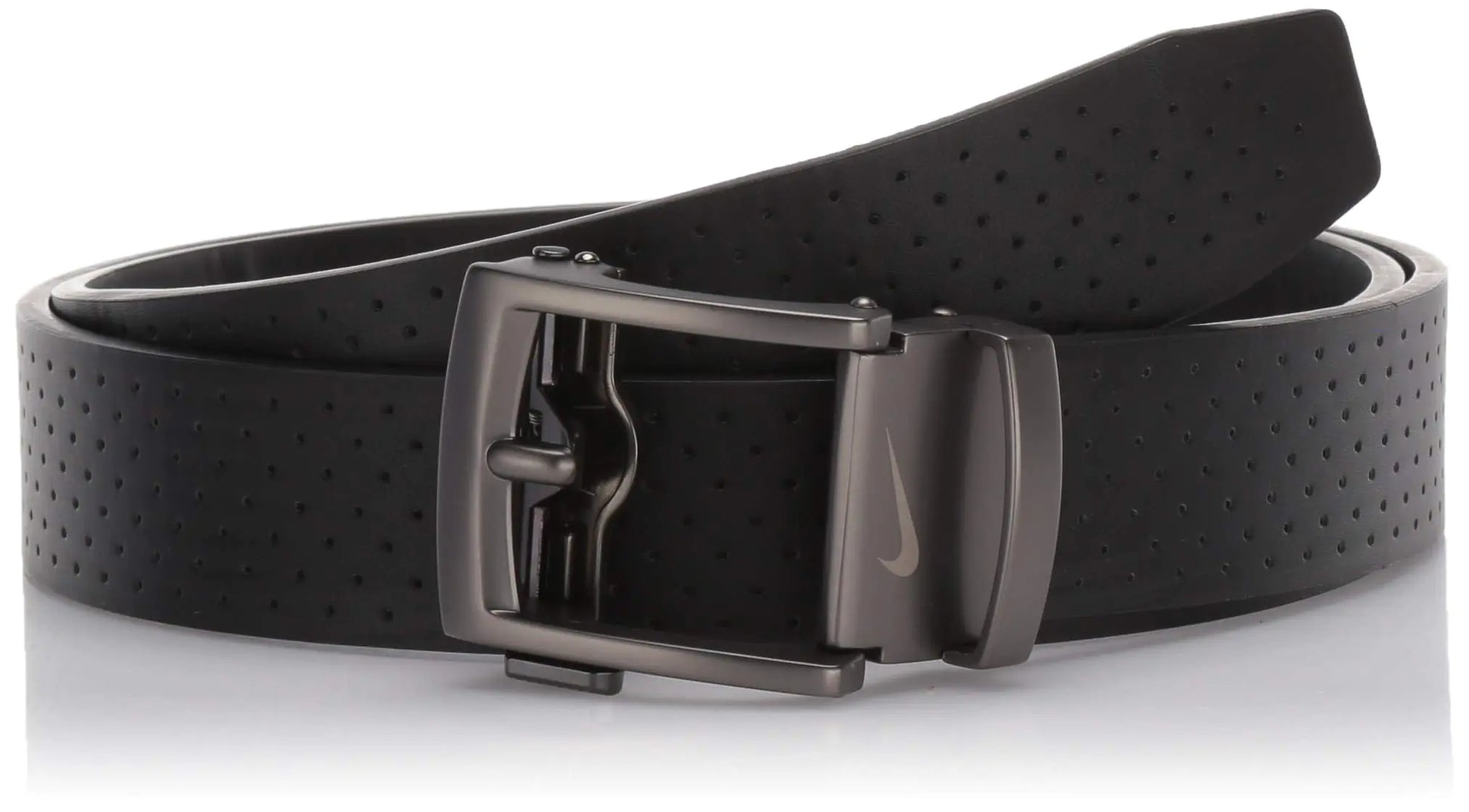 Nike mens Acu Fit Ratchet Belt Black - Perforated One Size US - Velora Luxury Fashion