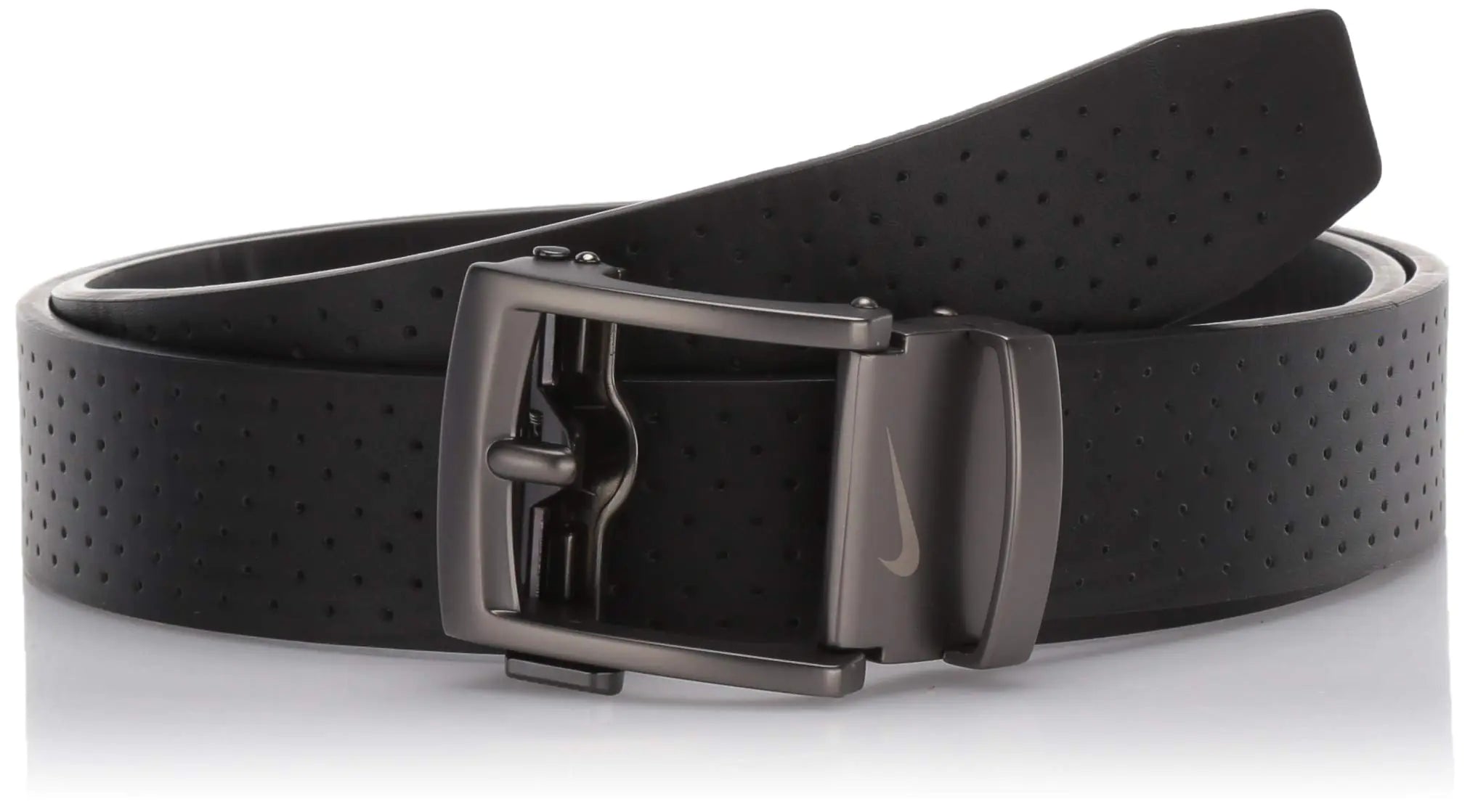 Nike mens Acu Fit Ratchet Belt Black - Perforated One Size US - Velora Luxury Fashion