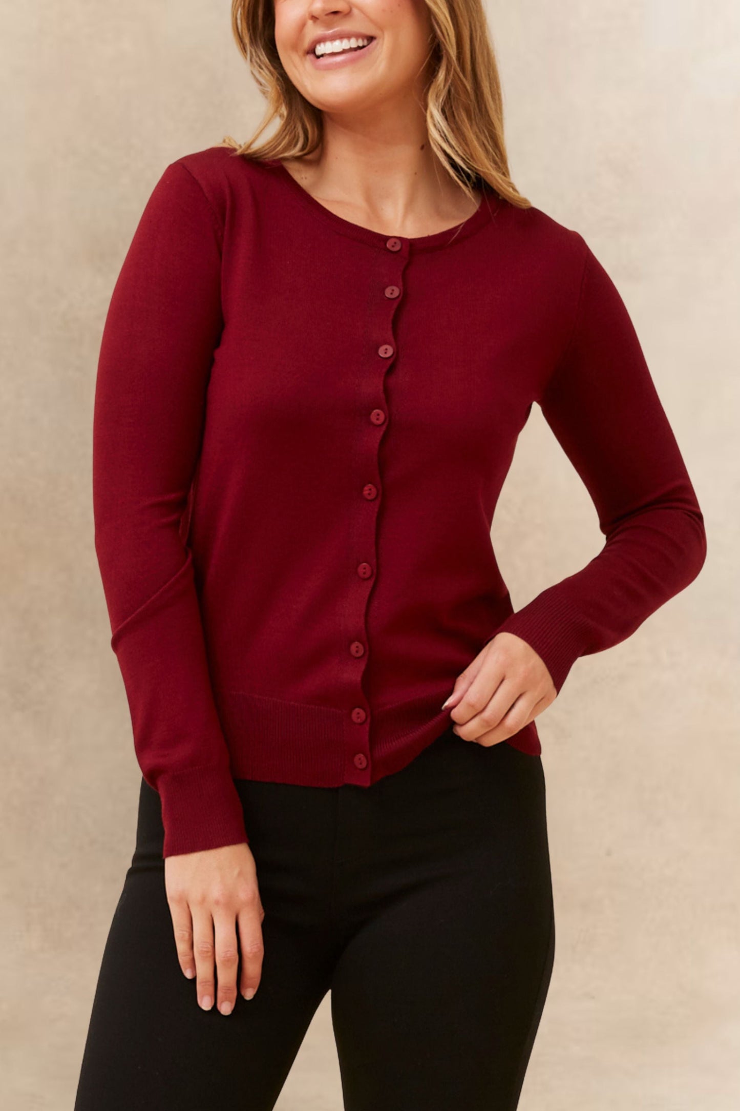 Noelle Lightweight Button-Front Cardigan - Velora Luxury Fashion