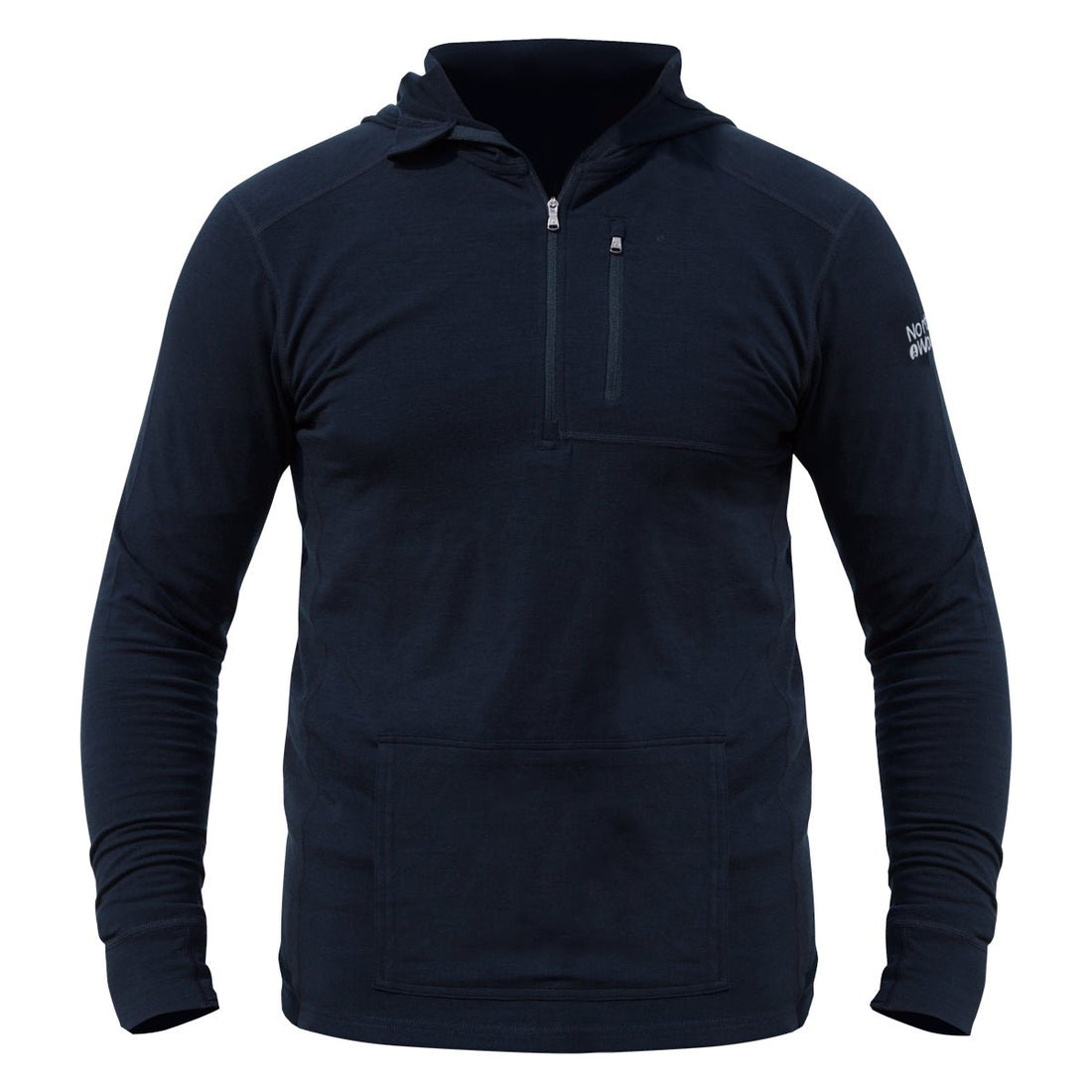 NorthWool Men's Merino Wool 1/4 Zip Midlayer Hoodie with Pouch and Pocket 260 GSM - Velora Luxury Fashion