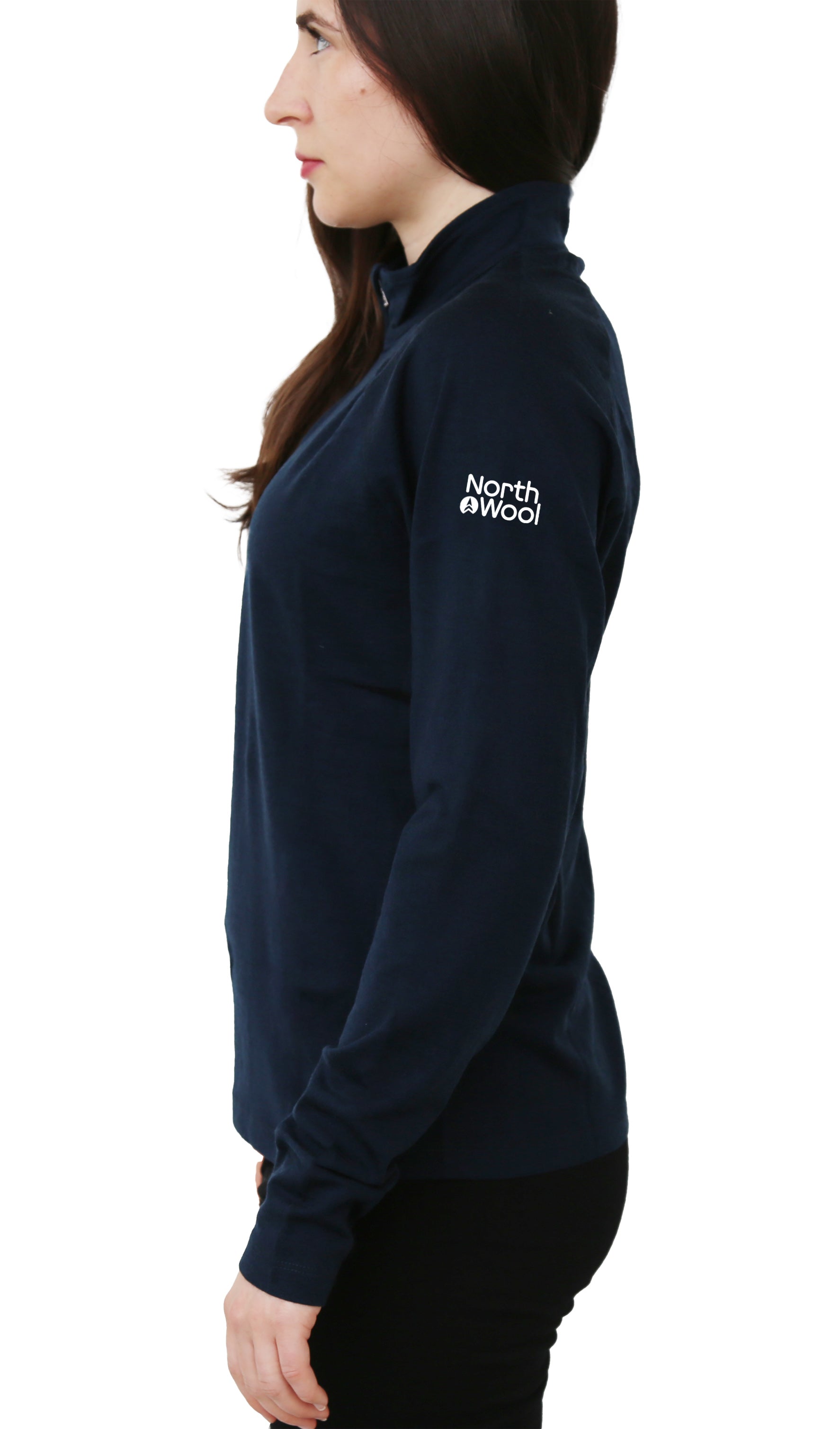 NorthWool Women's 100% Merino Wool 1/4 Zip Baselayer Pullover Sweater 260 GSM - Velora Luxury Fashion