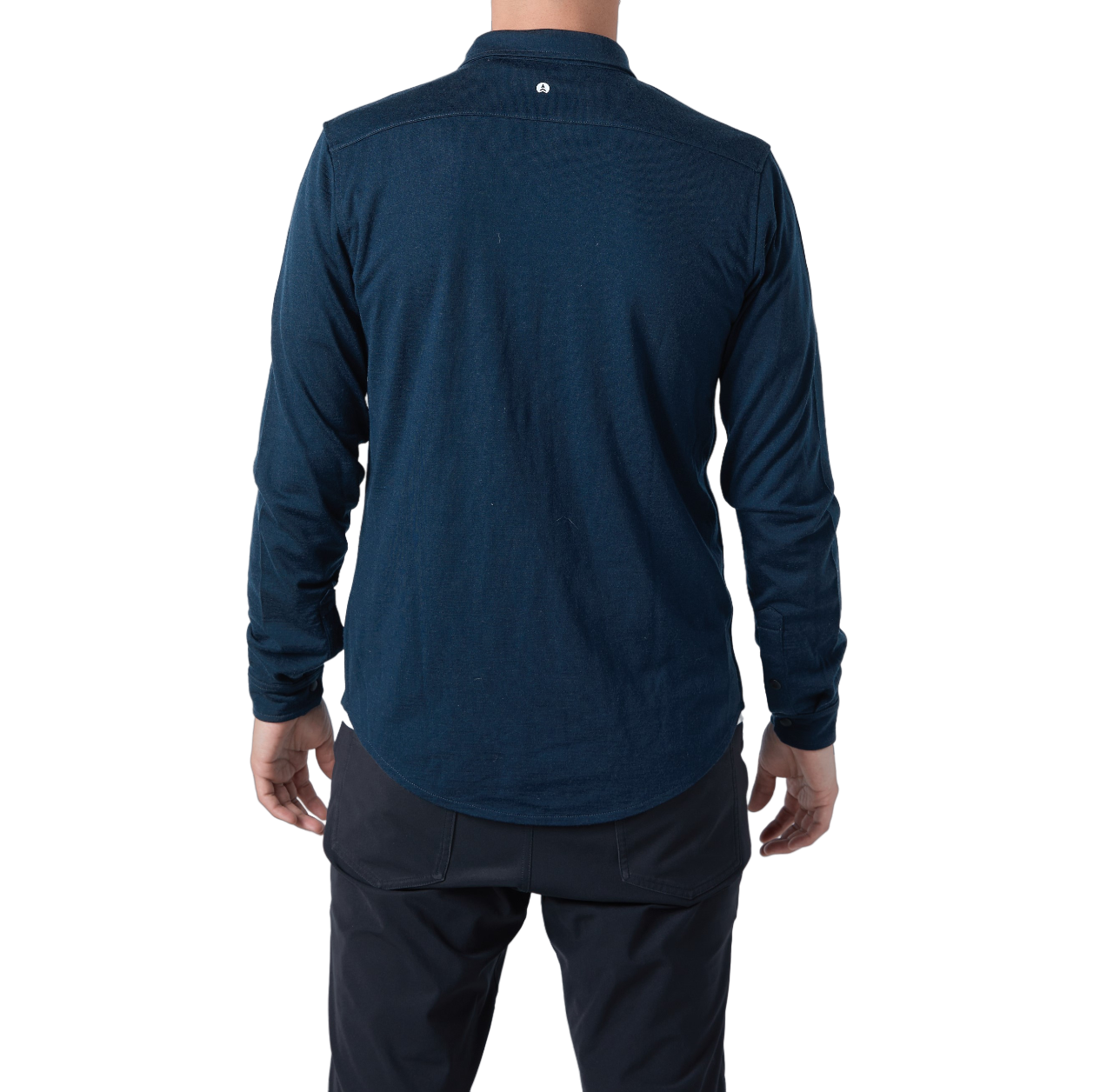 NorthWool Men's Merino Wool Shaket - Midweight Button Down Regular Fit (Navy) - Velora