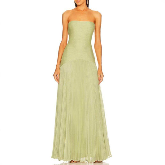 Casual Rib Fabric Tube Top Dress - Velora