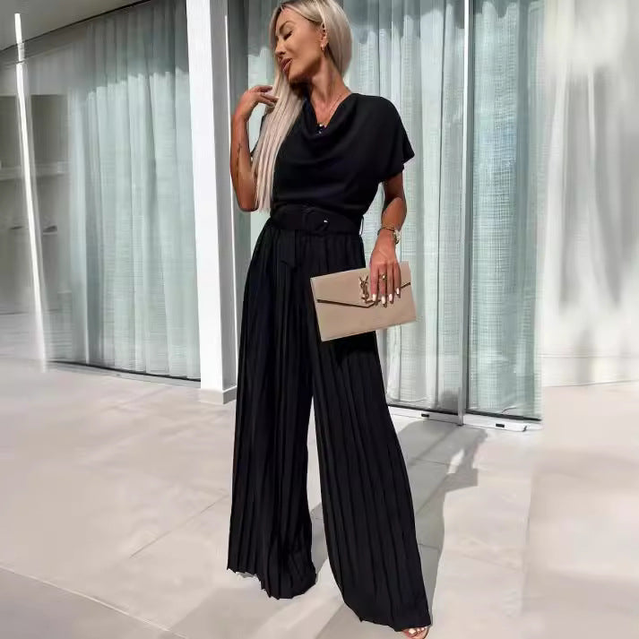 Fashion Jumpsuit Belt Solid Color Women's Clothing