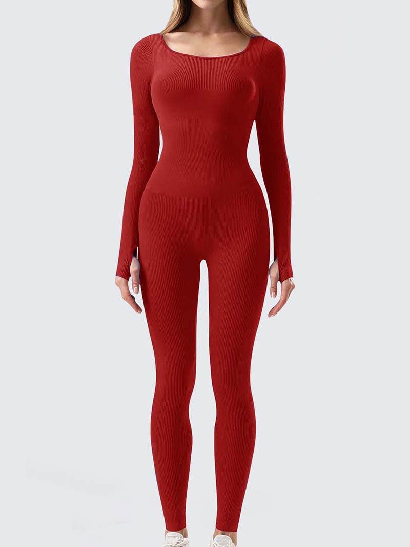 Yoga Jumpsuit & Workout Clothes Slim Thread Long Sleeve Yoga Jumpsuit - Velora