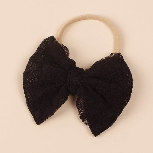 Children's Hair Band Mesh Bow Hairband Nylon Narrow Headband Bow Hair Accessories - Velora