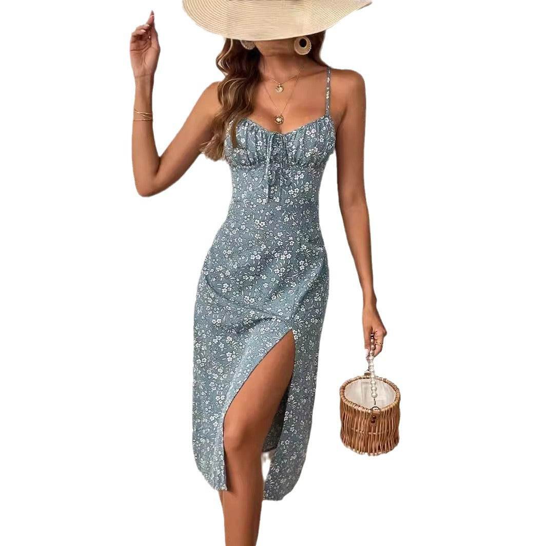 Fashion Women's Wear Backless Slit Dress - Velora