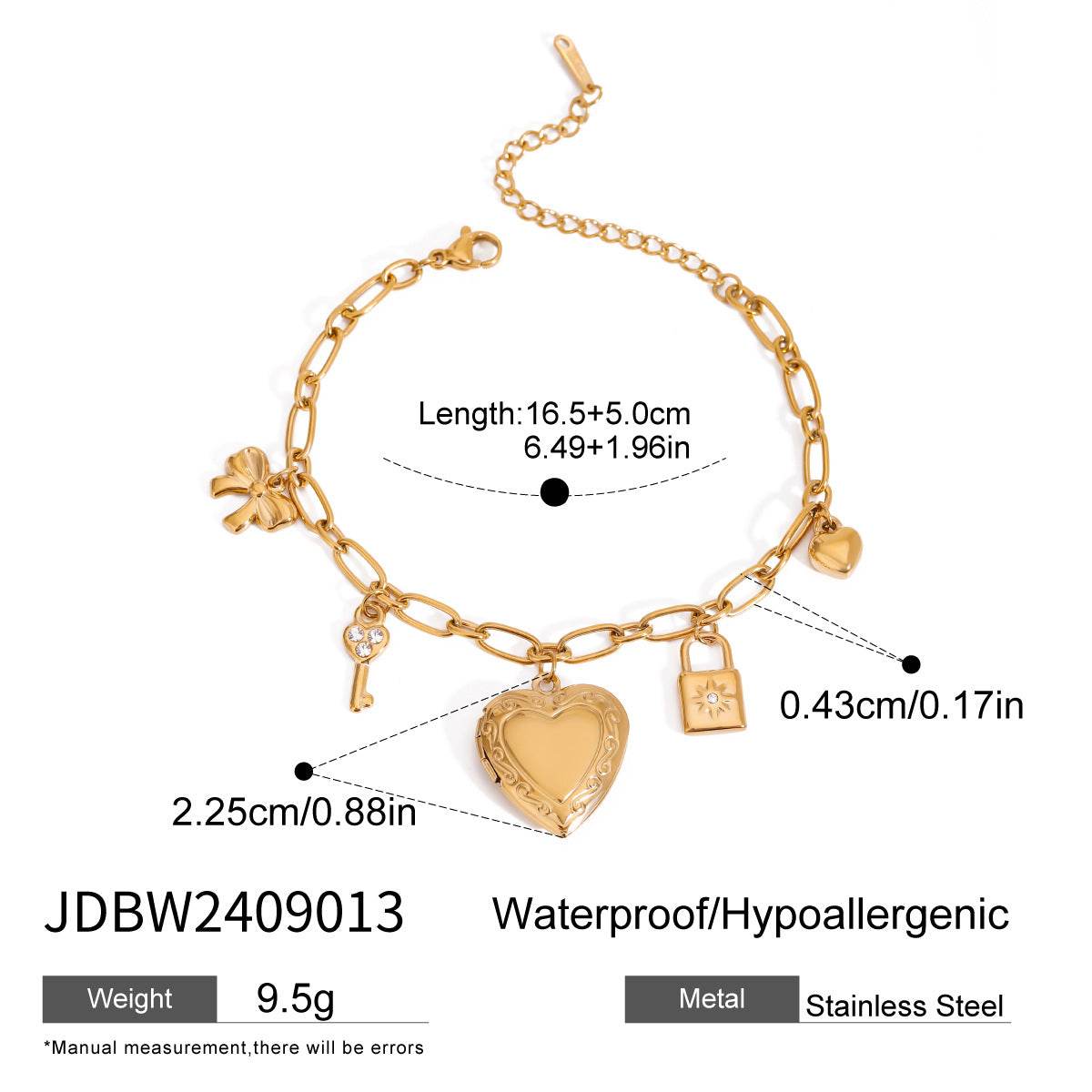 Love Chain Bracelet Fashion Titanium Steel Pearl Bow Bracelet - Velora
