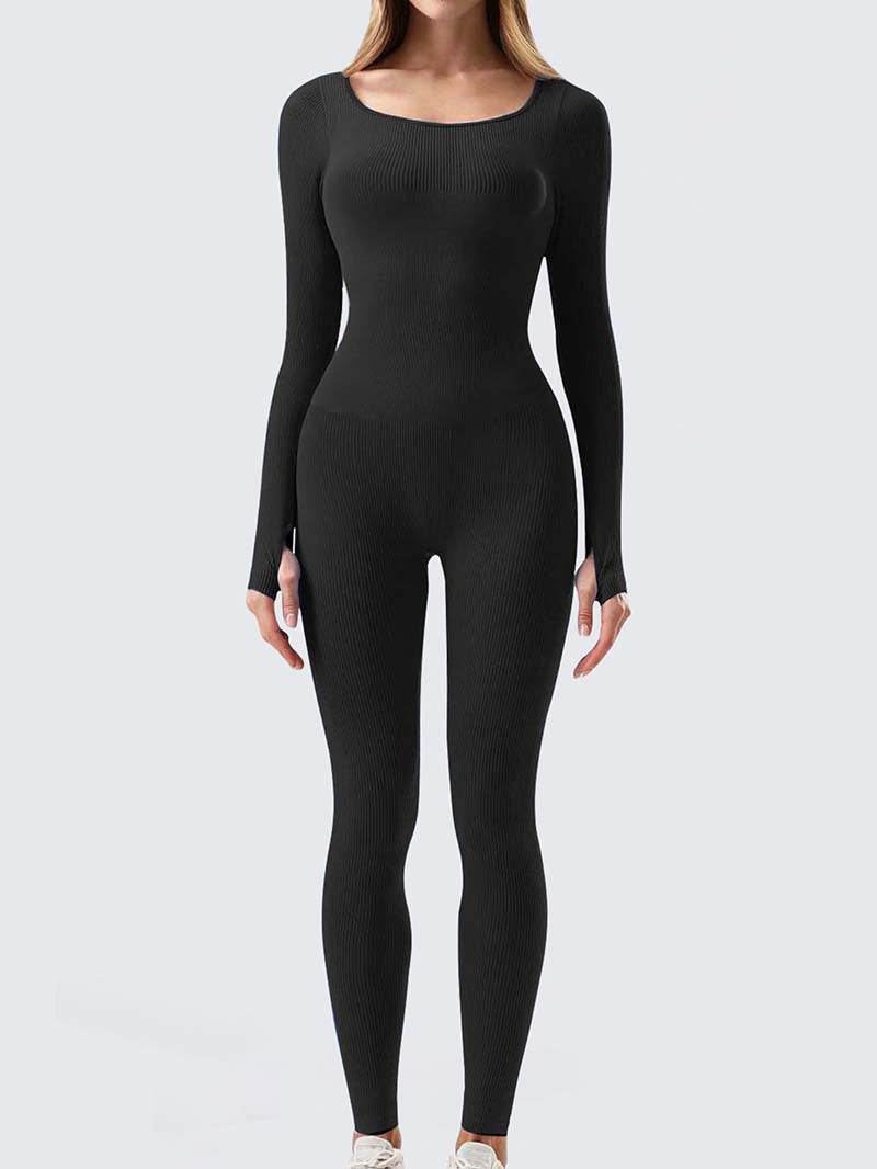 Yoga Jumpsuit & Workout Clothes Slim Thread Long Sleeve Yoga Jumpsuit - Velora