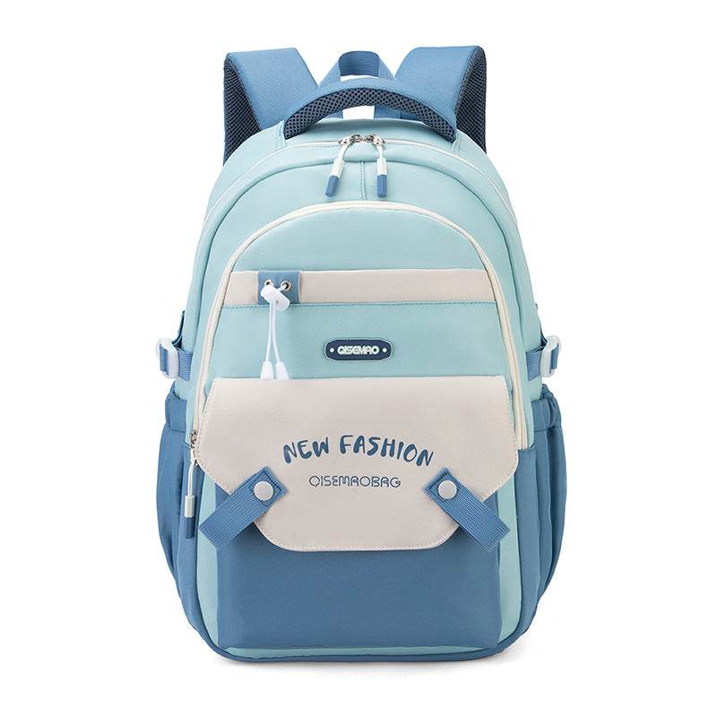 Colorful Contrast Schoolbag – Trendy Backpack for Students - Velora