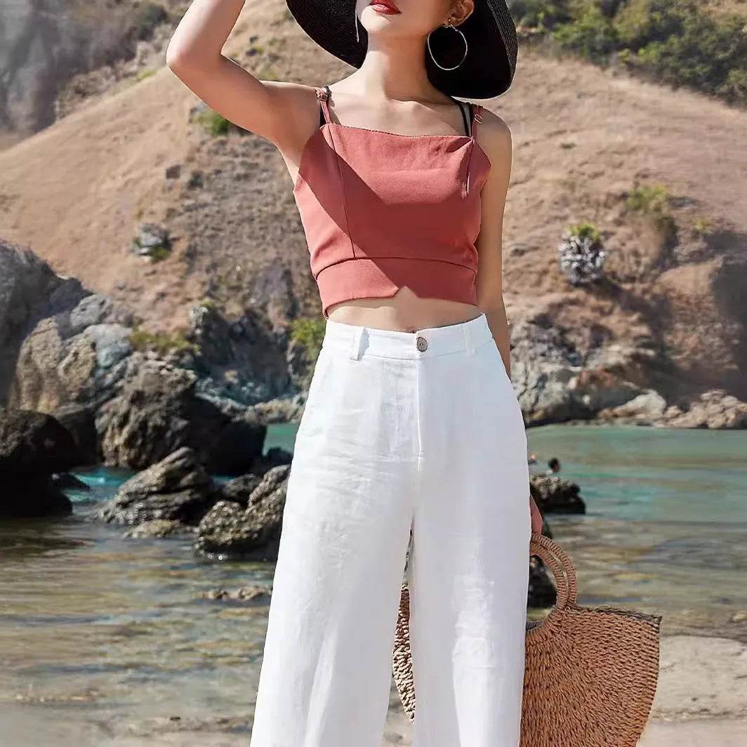 Fashion Summer Casual High waist plain trouser Pants For Women - Velora