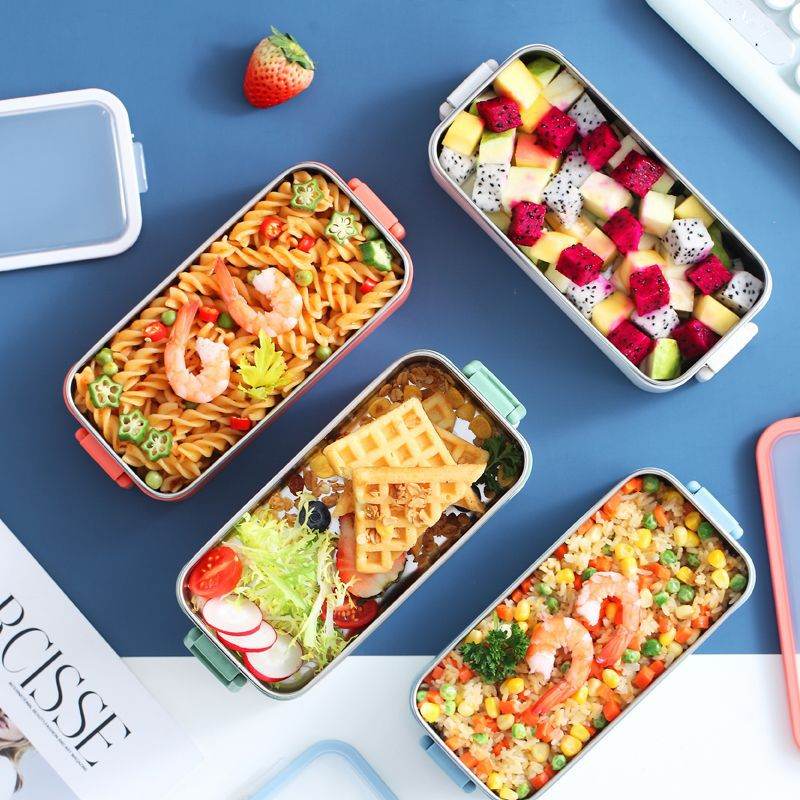 Portable Stainless Steel Double Layer Kids Lunch Box - Velora