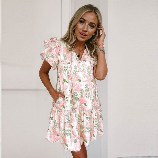 Fashion Personalized Floral Print Dress Women - Velora