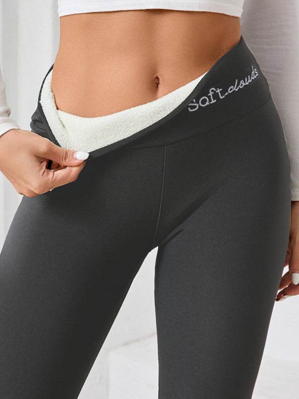 Fleece-lined Thick Light Board Cashmere Leggings - Velora