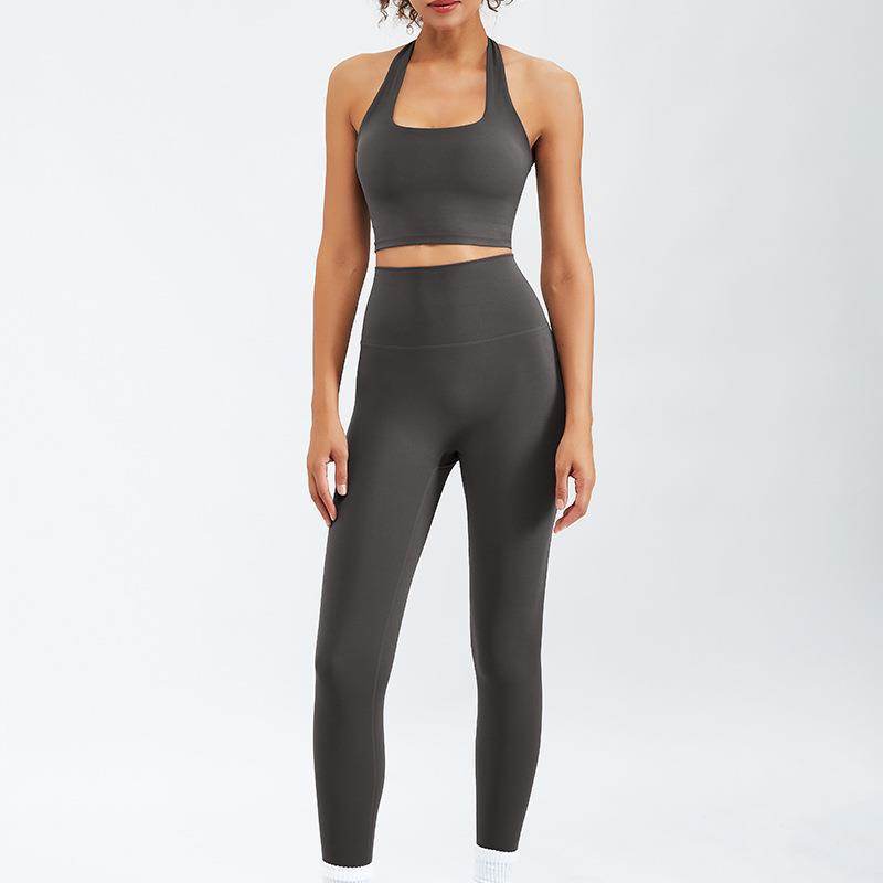 2pcs set Nude Feel Workout Outfit set Gym Clothes for women - Velora