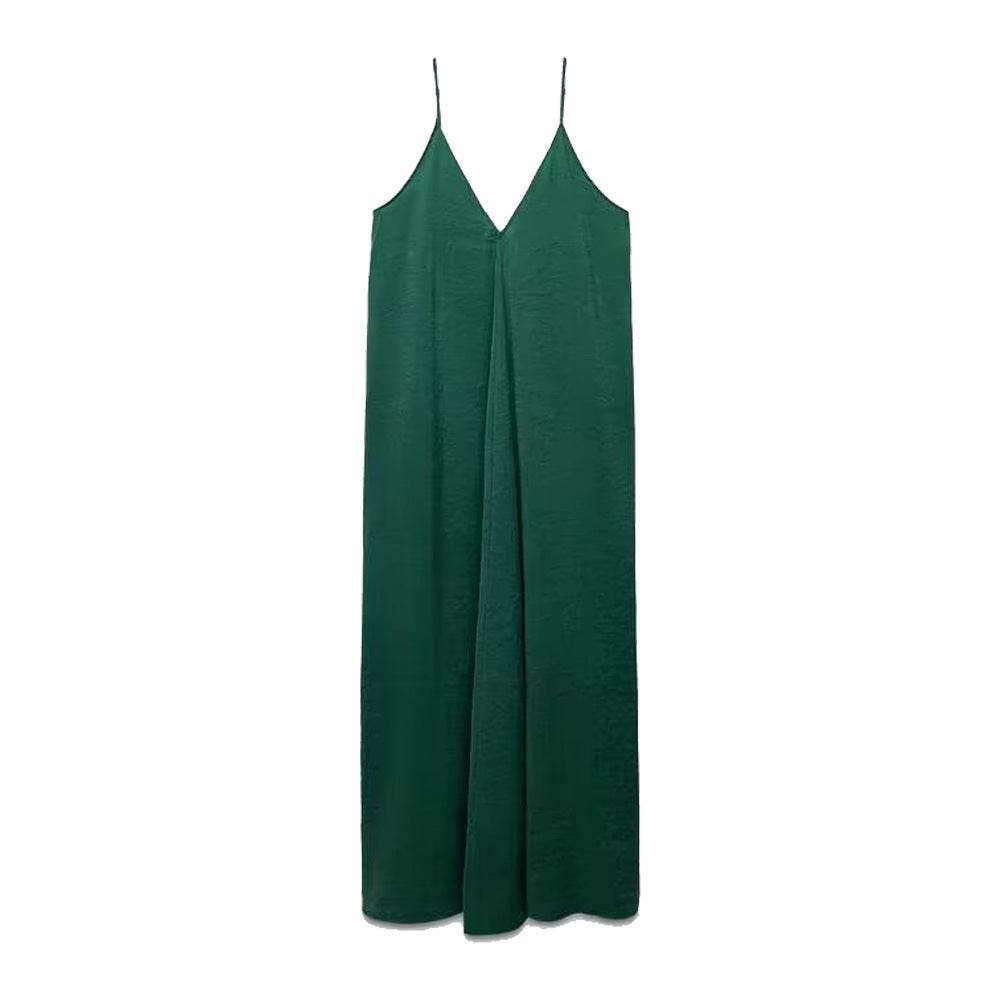 Elegant Women’s Summer Maxi Dress Casual Spaghetti Straps Solid V-Neck Cami Backless Dresses - Velora