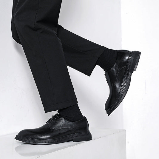Summer British Phoenix Formal Business Suit Shoes Black Interior Height Increase Velora