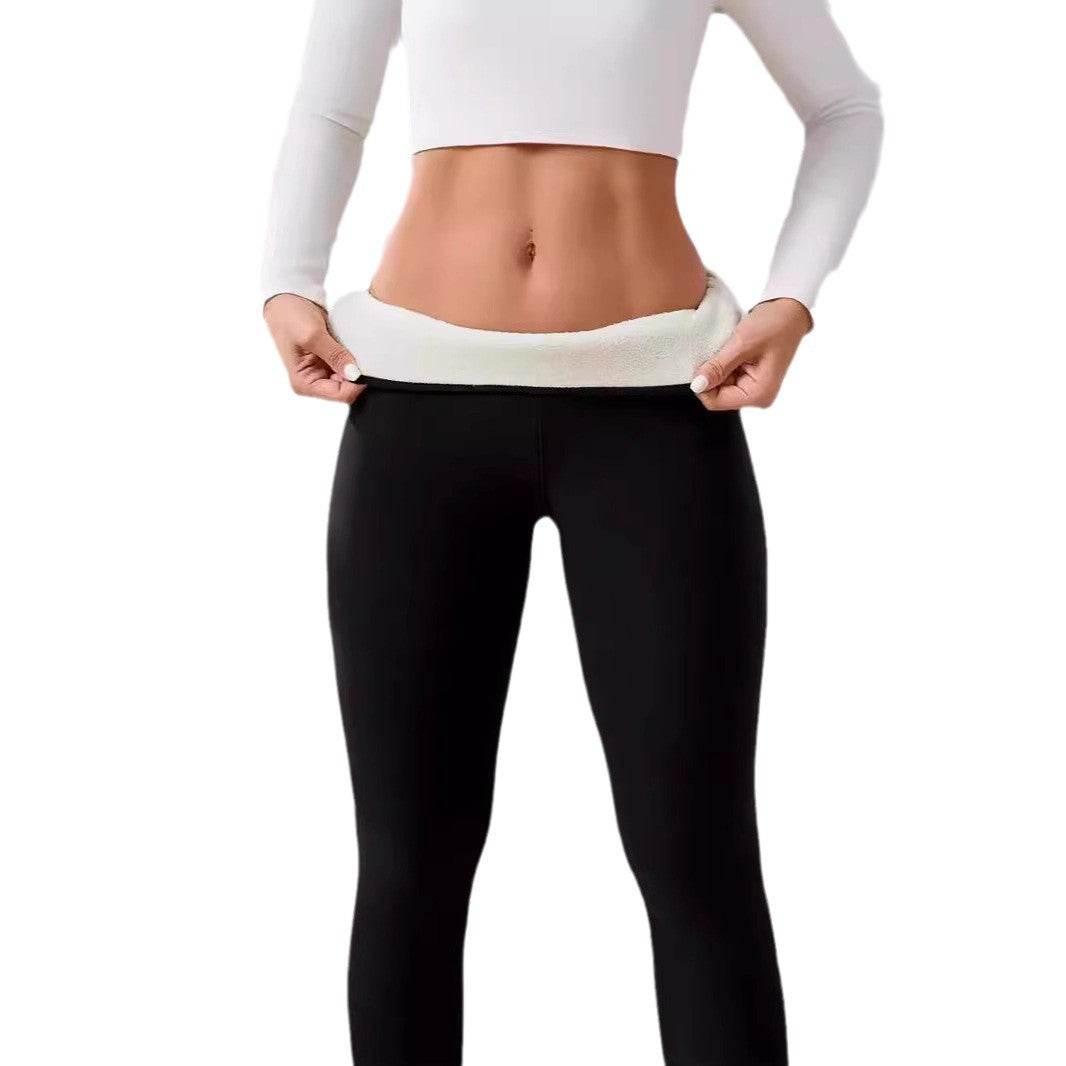 Fleece-lined Thick Light Board Cashmere Leggings - Velora