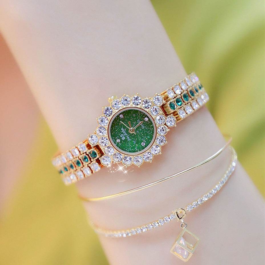 Multicolor Temperament Women's Fashion Quartz Watch Luxury Stainless Steel Analog WristWatch Ladies Watch Women Dress Bracelet Set Clock - Velora