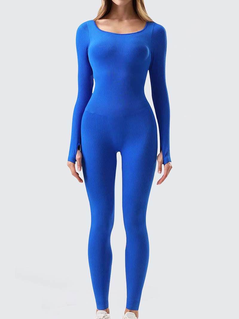 Yoga Jumpsuit & Workout Clothes Slim Thread Long Sleeve Yoga Jumpsuit - Velora