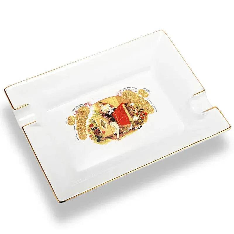 Luxury Ceramics Double slots Cigar Ashtray - Velora