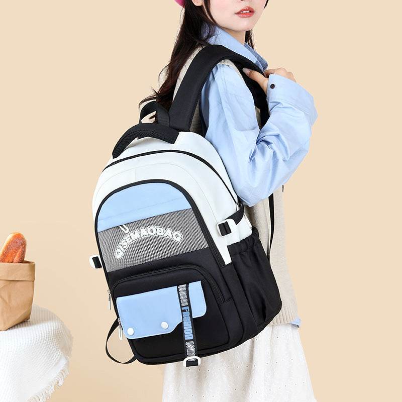 Fashion Color Contrast Leisure Travel Backpack - Velora
