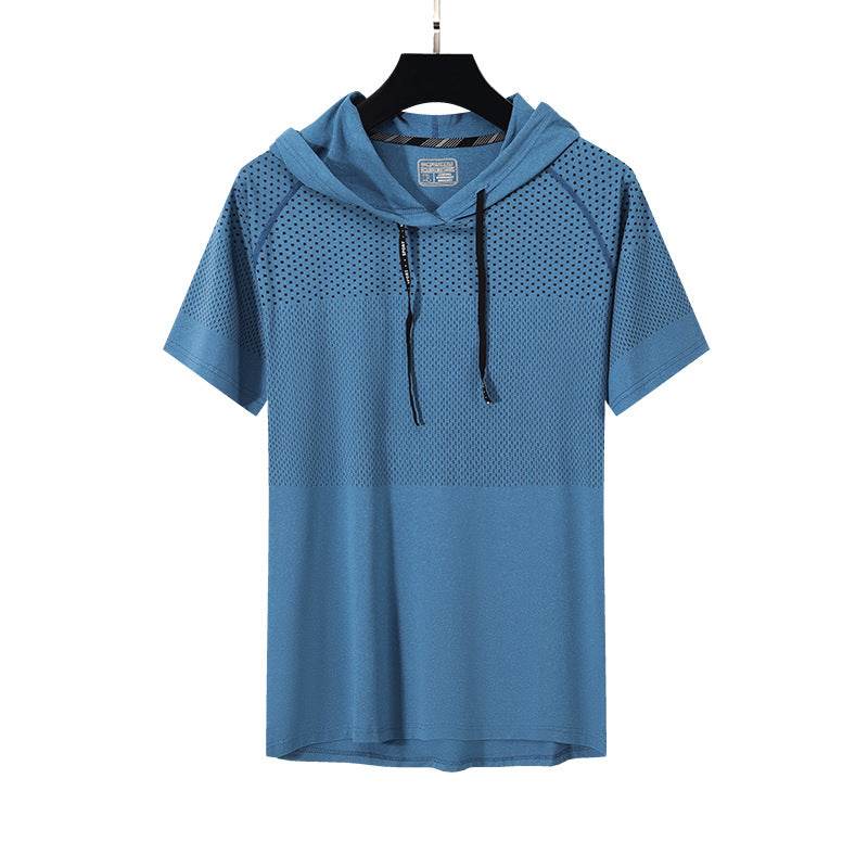 Quick-drying Hooded High Elastic Exercise Men's Workout Shirt