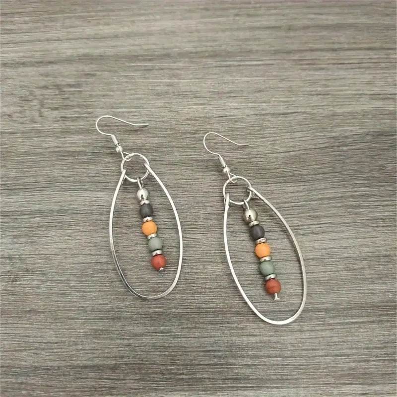 Turquoise Beaded Bohemian Vintage Earrings - Velora