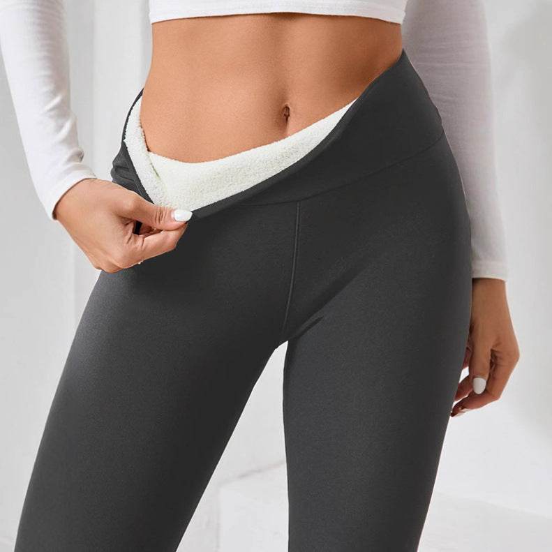 Fleece-lined Thick Light Board Cashmere Leggings - Velora