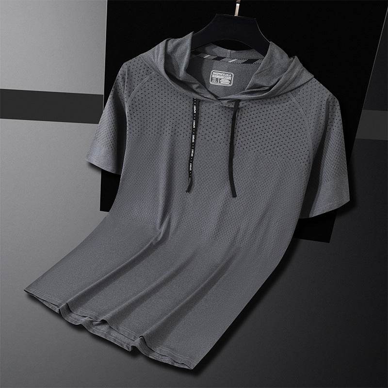 Quick-drying Hooded High Elastic Exercise Men's Workout Shirt