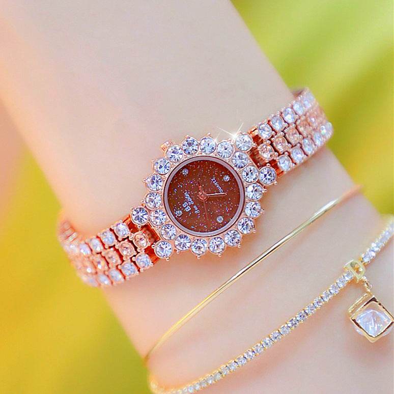 Multicolor Temperament Women's Fashion Quartz Watch Luxury Stainless Steel Analog WristWatch Ladies Watch Women Dress Bracelet Set Clock - Velora