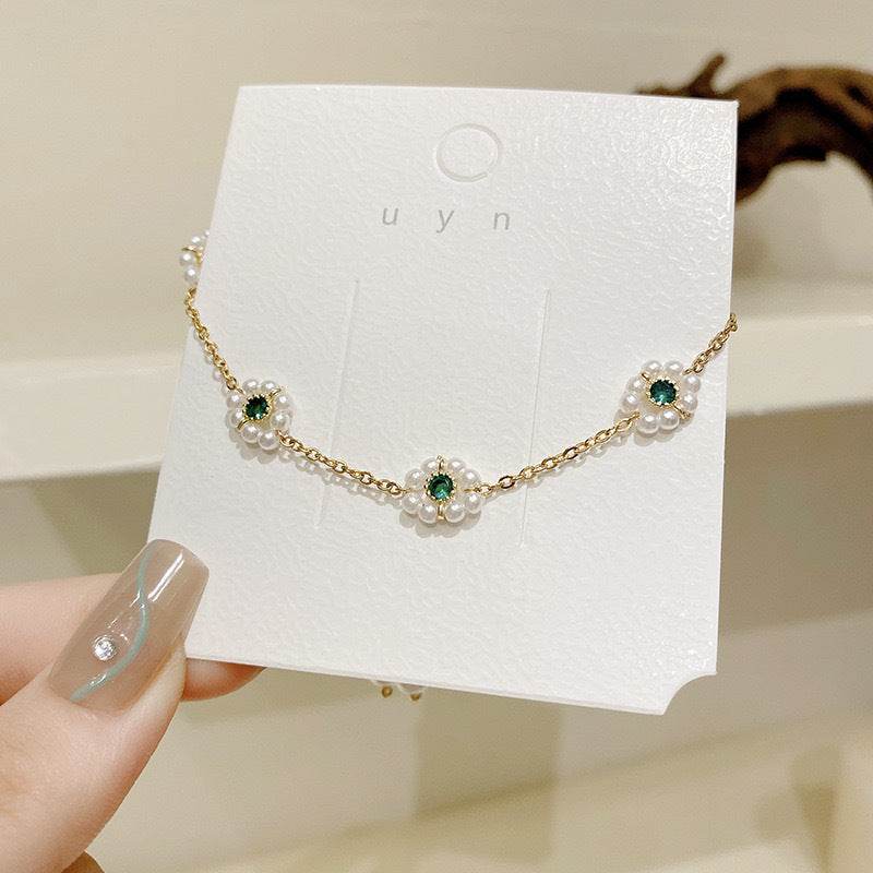 Pearl Flowers Bracelet All-match Fashion Adjustable Chain Bracelet - Velora
