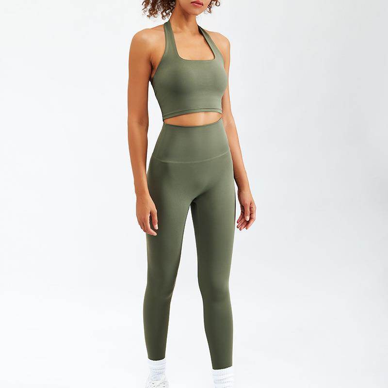 2pcs set Nude Feel Workout Outfit set Gym Clothes for women - Velora