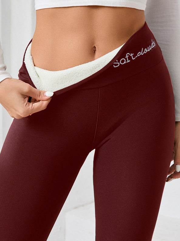 Fleece-lined Thick Light Board Cashmere Leggings - Velora