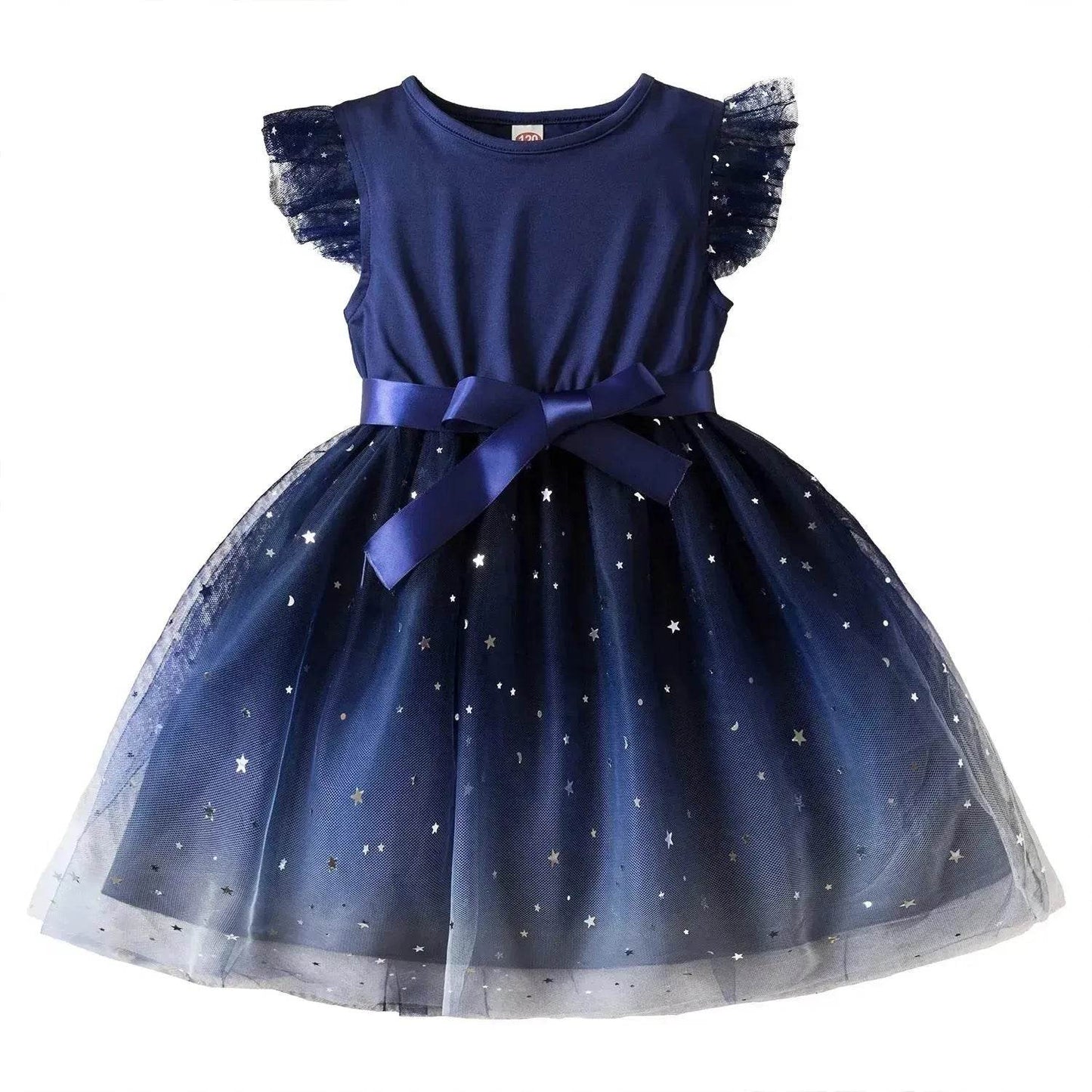 Fashionable Little Girl Starry Princess Dress Tulle Birthday dress Party dress for kids