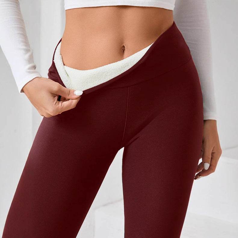 Fleece-lined Thick Light Board Cashmere Leggings - Velora