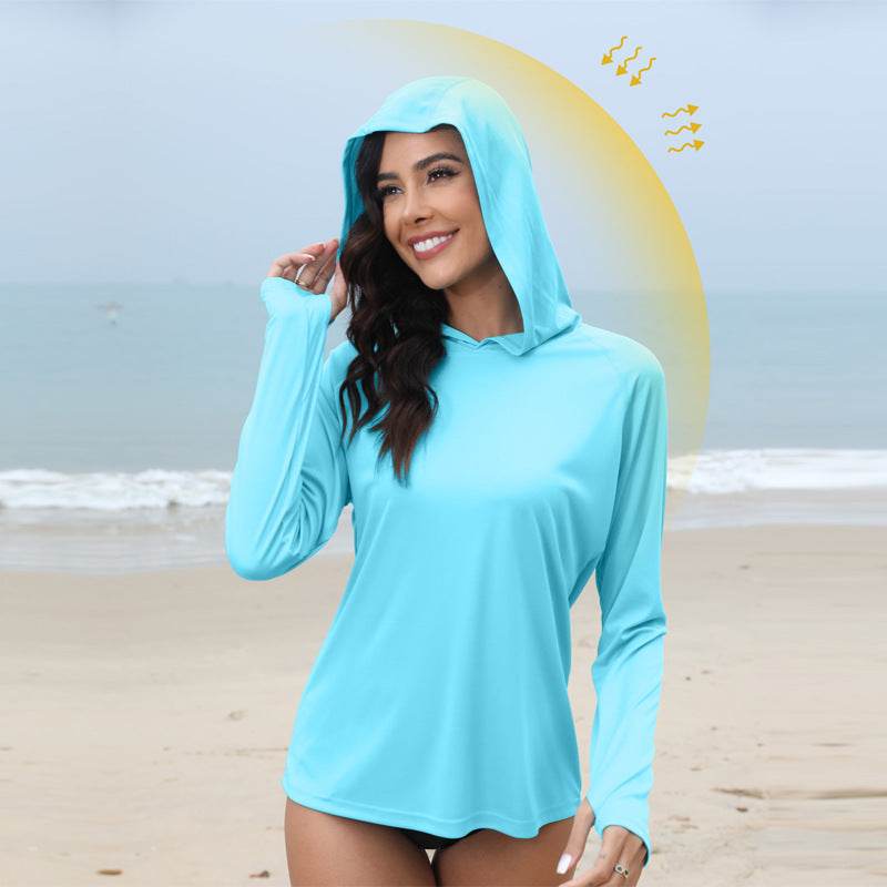UV Protection Hoodie Cinched Sun Protection Clothing Outdoor Hiking Climbing Fishing Suits UPF50 - Velora