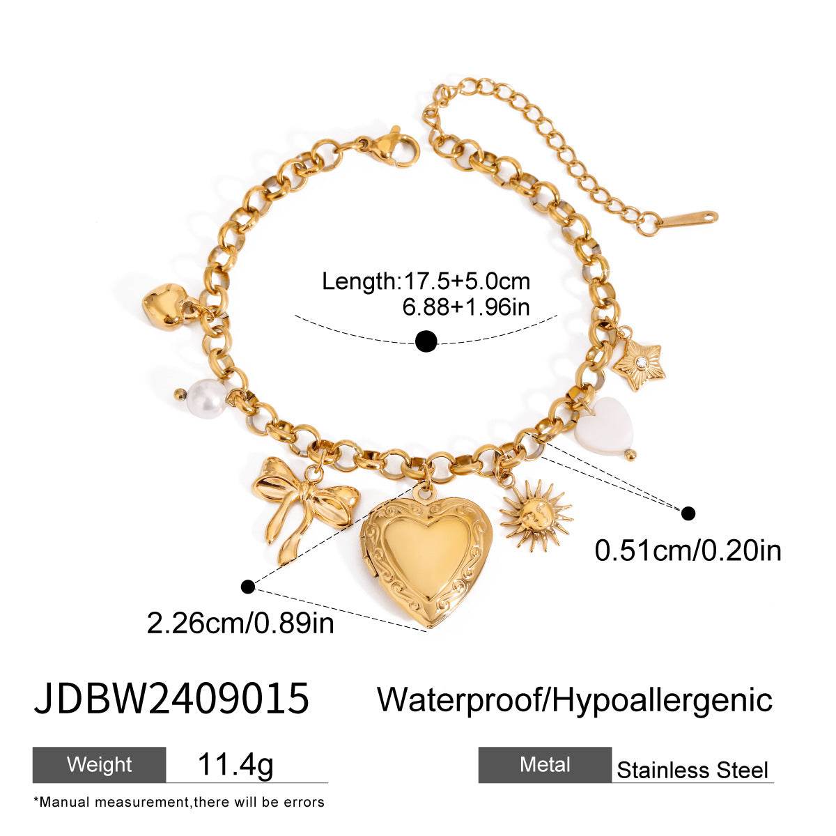 Love Chain Bracelet Fashion Titanium Steel Pearl Bow Bracelet - Velora