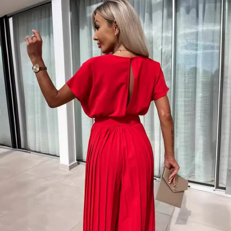 Fashion Jumpsuit Belt Solid Color Women's Clothing