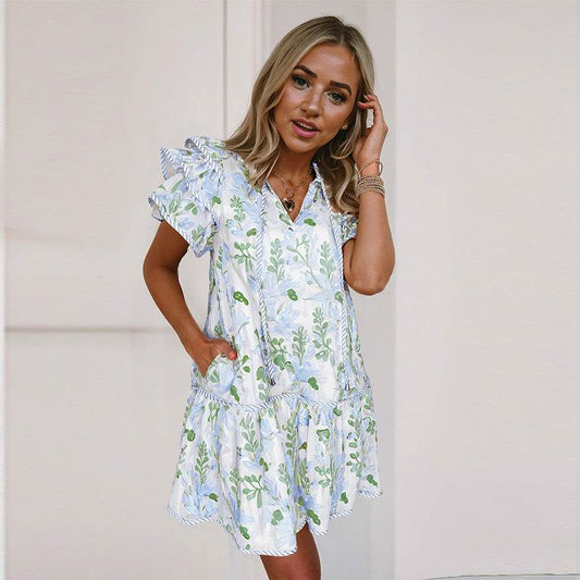 Fashion Personalized Floral Print Dress Women - Velora