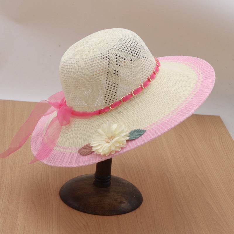 New Summer Outdoor Sunshade UV Protection Wide Brim Crotchet Sun Hat with neck flap for women - Velora