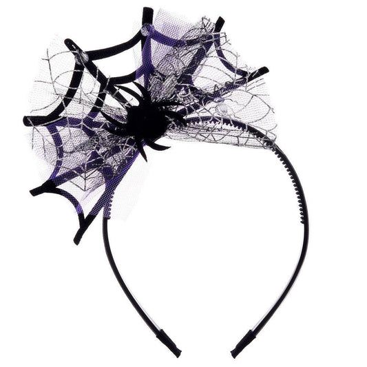 Lace Spider Web Hair-hoop Headband Halloween Ghost Festival - Velora