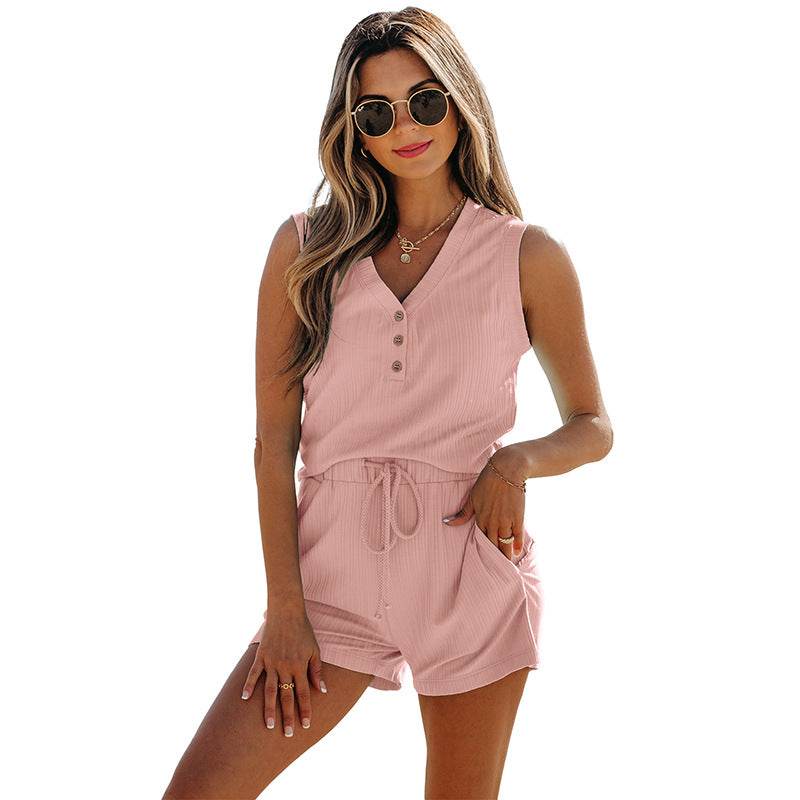 Summer New Sleeveless Top And Shorts Two-piece Set For Women - Velora