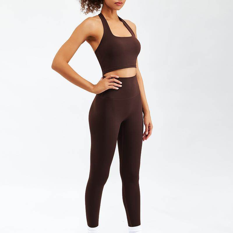 2pcs set Nude Feel Workout Outfit set Gym Clothes for women - Velora