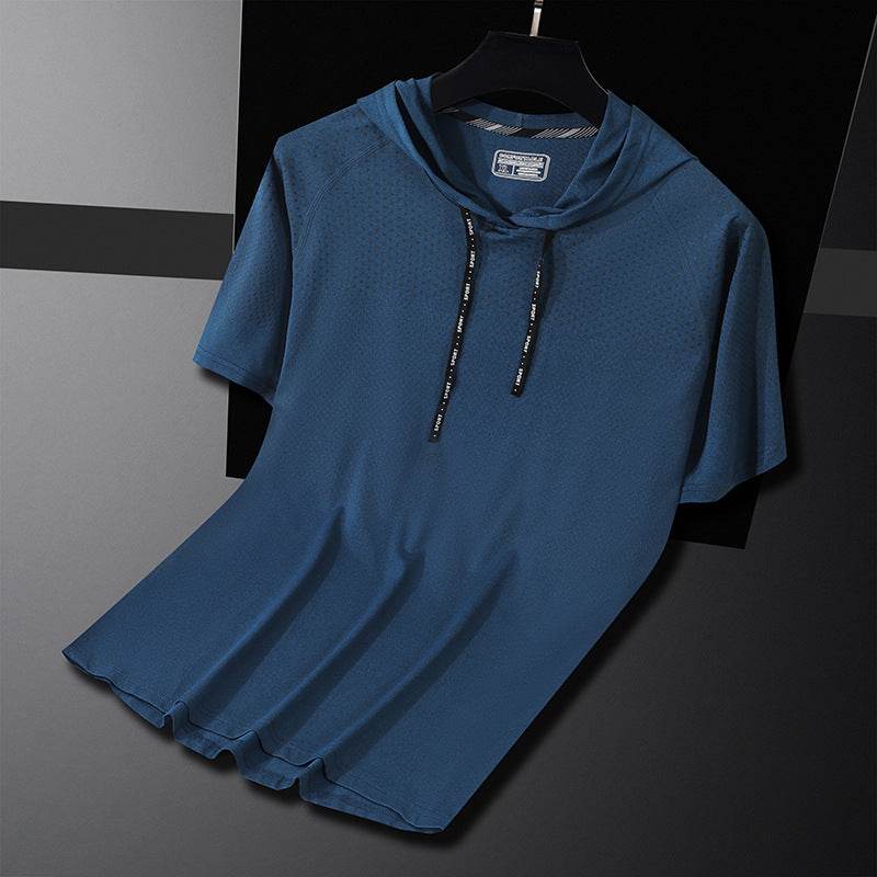 Quick-drying Hooded High Elastic Exercise Men's Workout Shirt
