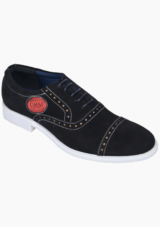 OHM Friday All Day Comfort Italian Leather Oxford with Embossed Logo - Velora