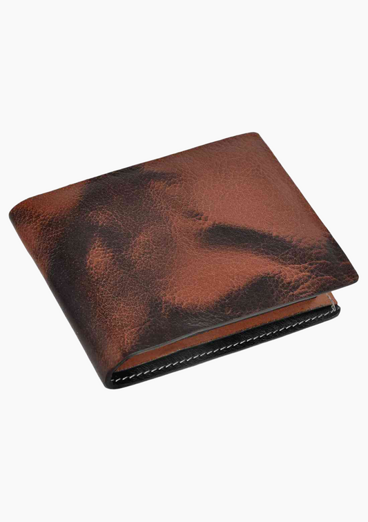 OHM Leather Wallet in Tiger Print Multi Color - Velora