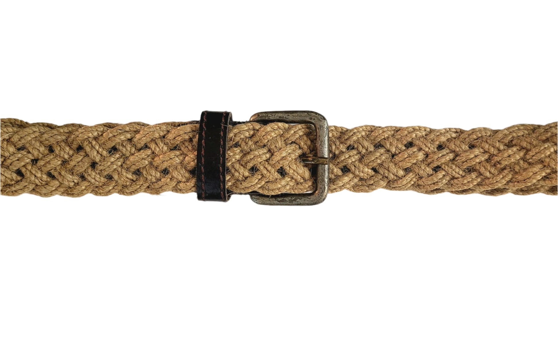Jute Waist Belt with Vintage Metal Buckle - Velora