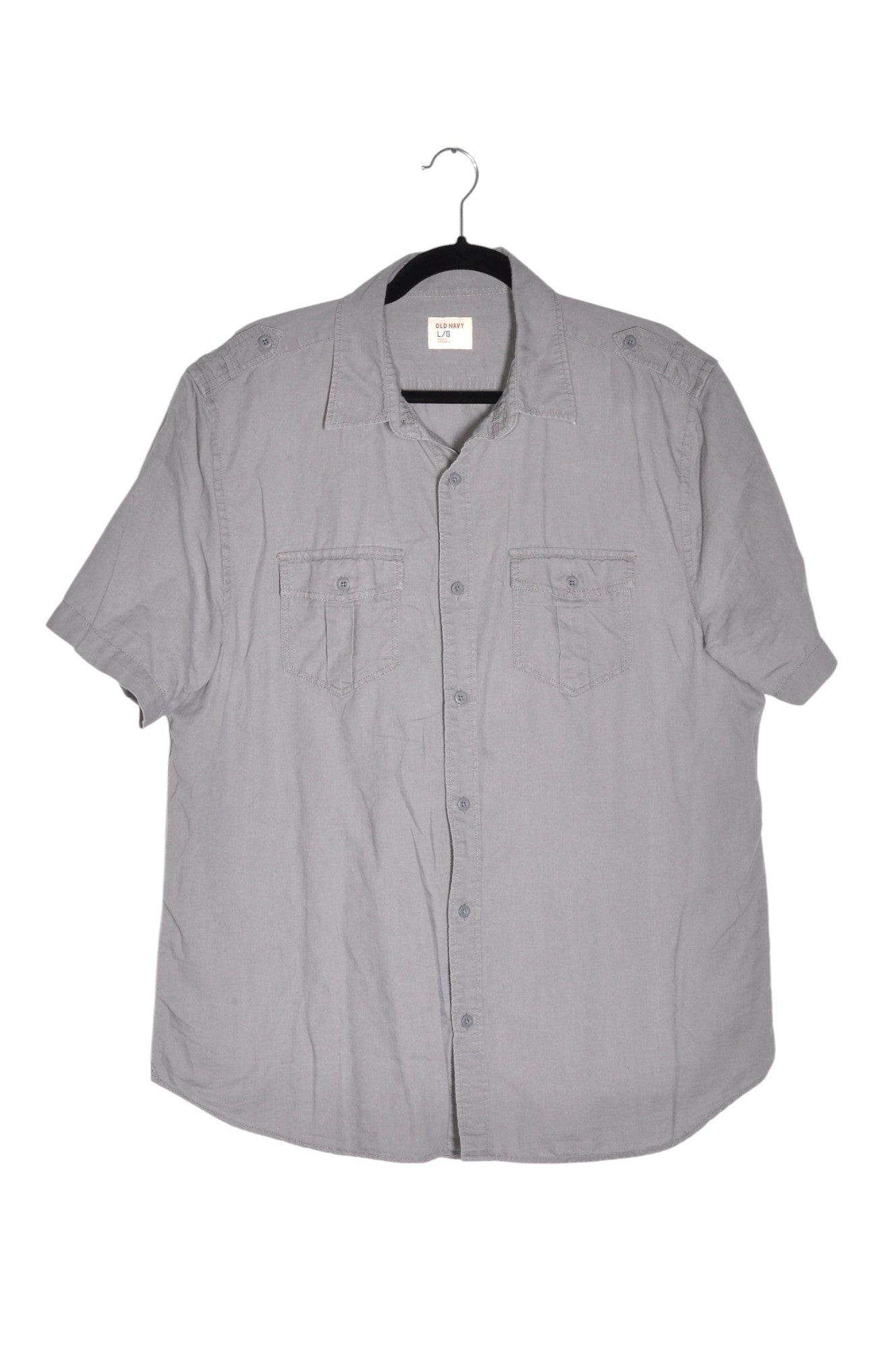 OLD NAVY Men Button Down Tops Regular fit in Gray - L - Velora Luxury Fashion