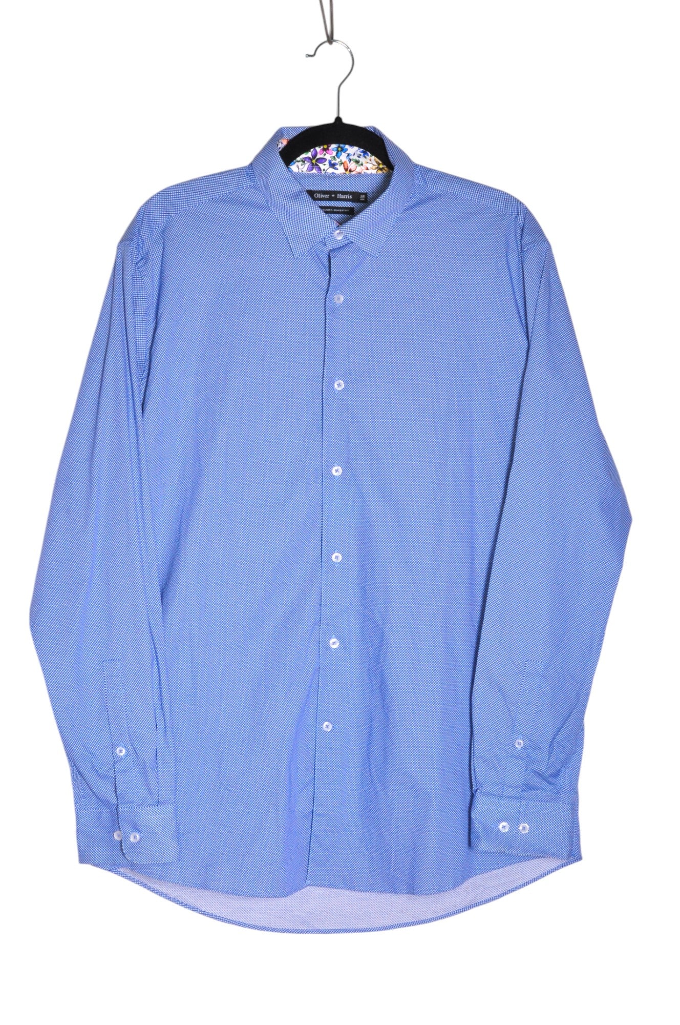 OLIVIER + HARRIS Men Button Down Tops Regular fit in Blue - 16 - Velora Luxury Fashion